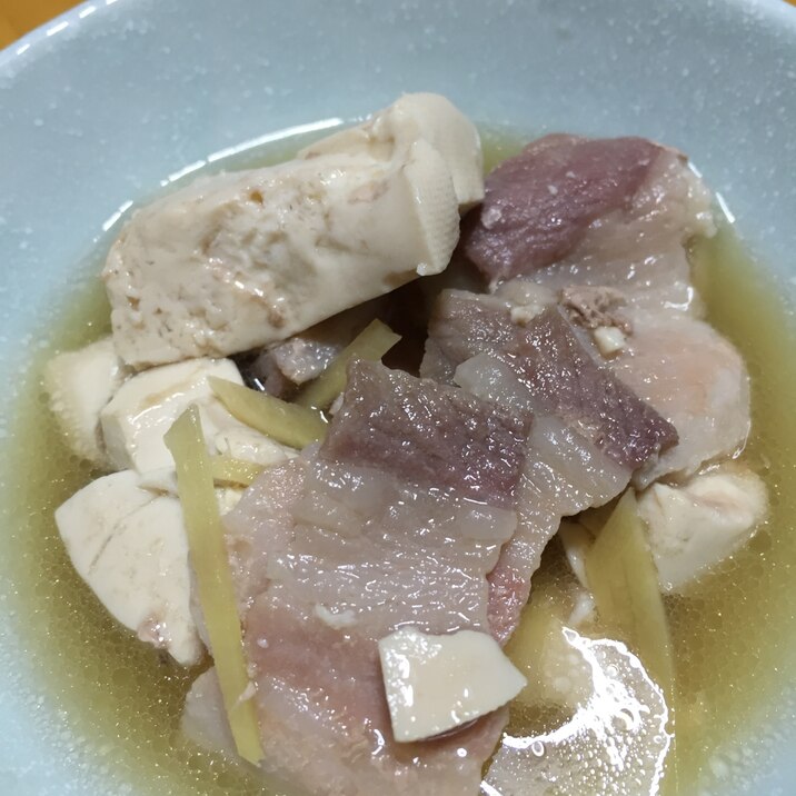 豚バラ肉と豆腐の生姜煮